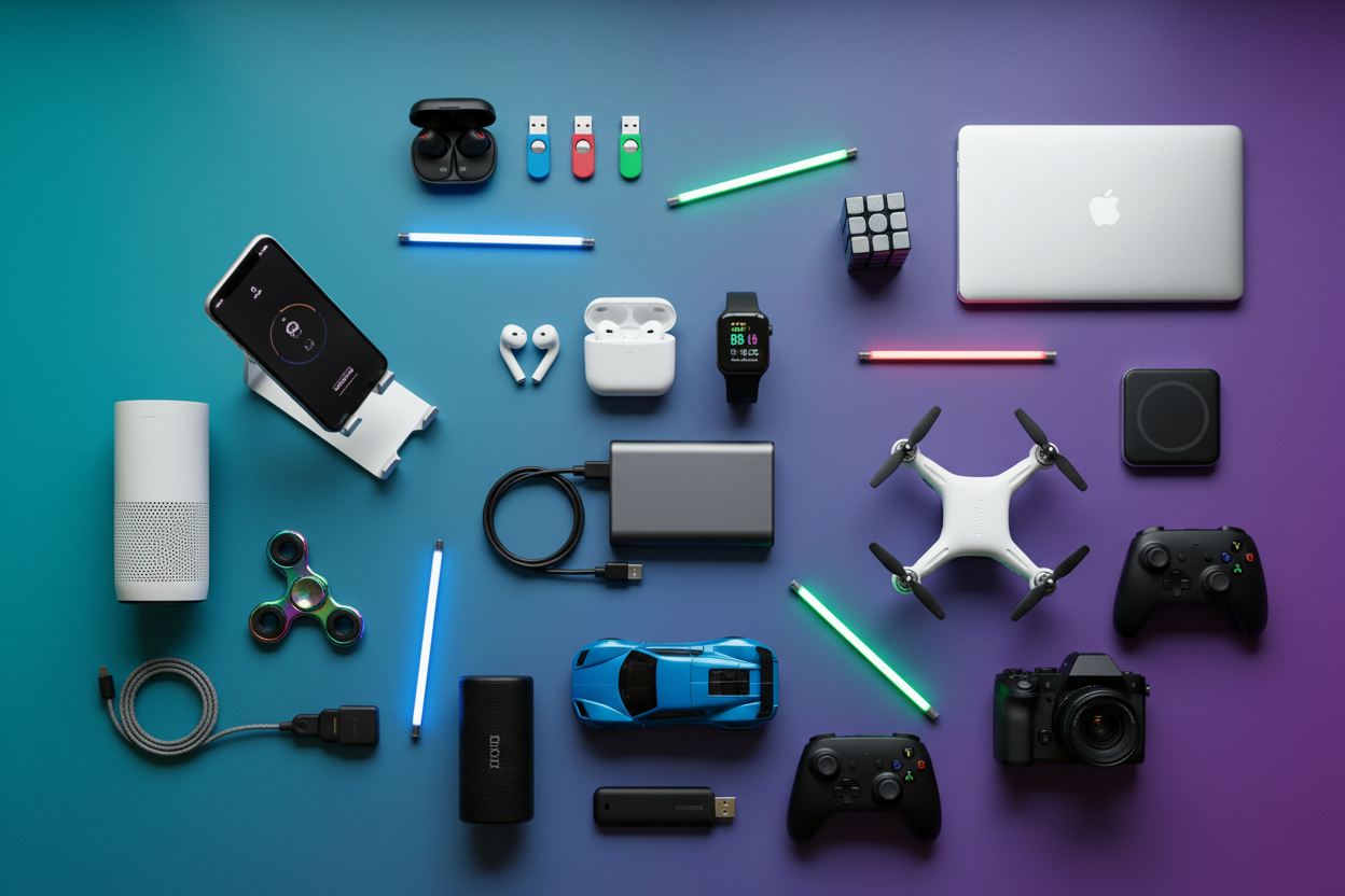 gadgets usefull and gadgets toys on the ground